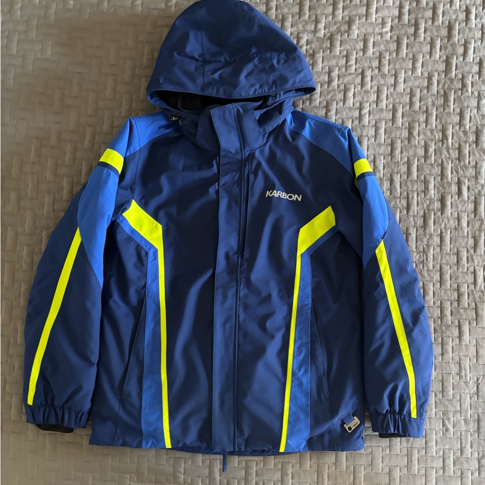 Karbon Ski & Snowboard Jacket with Neon Accents and Hood